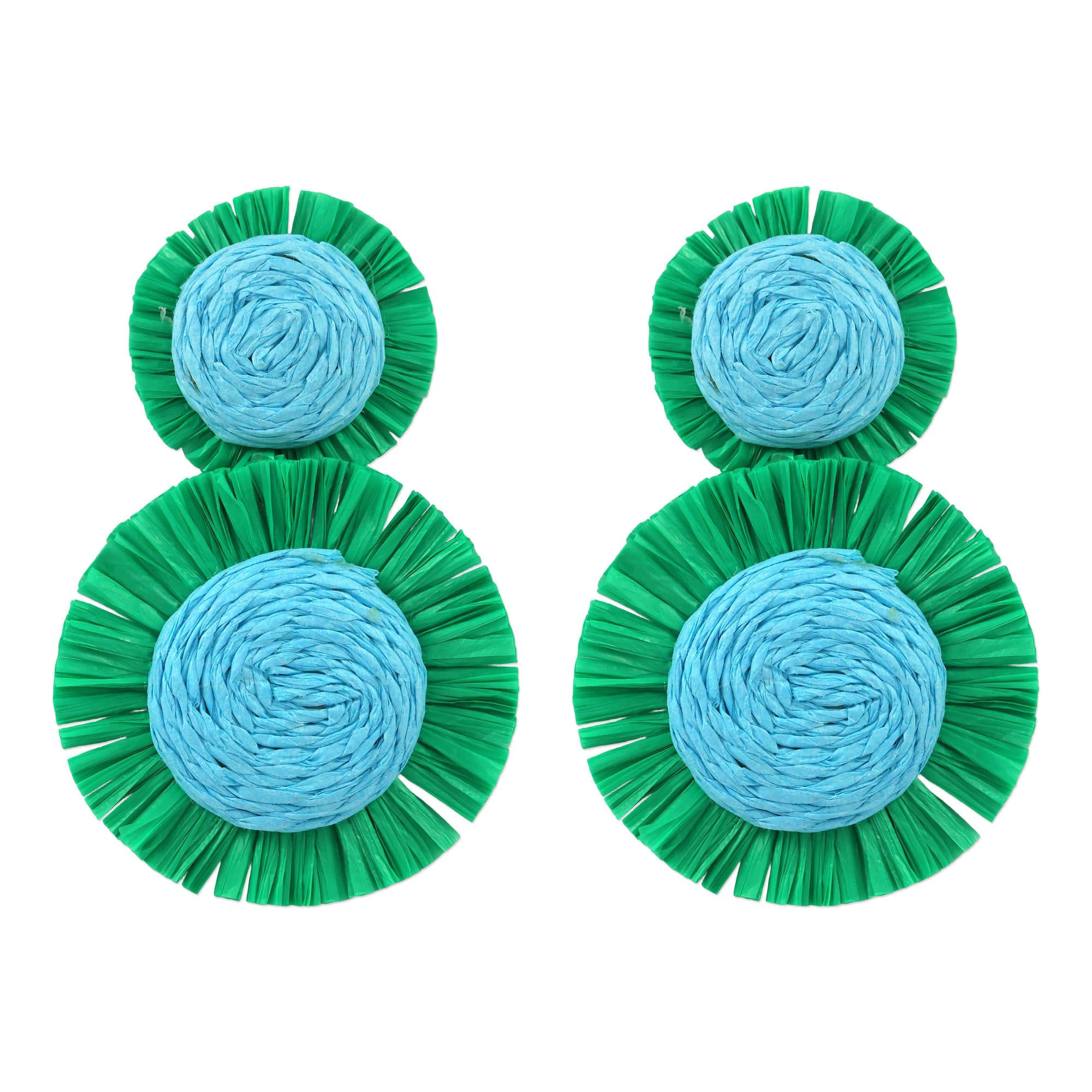 Fringed Raffia Circle Earrings by Make Market